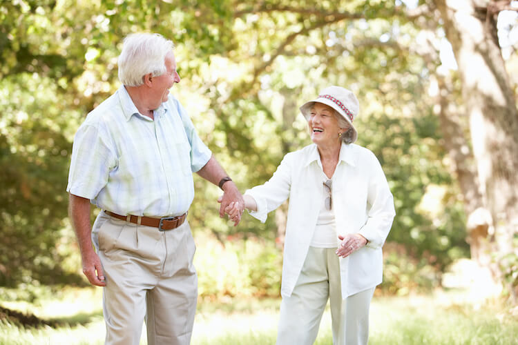 Active senior couple enjoying their time as residents of a CCRC.