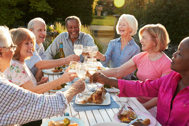 Happy senior friends staying independent and focusing on the things they love.