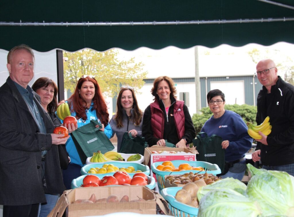 Group of people at a farmers market