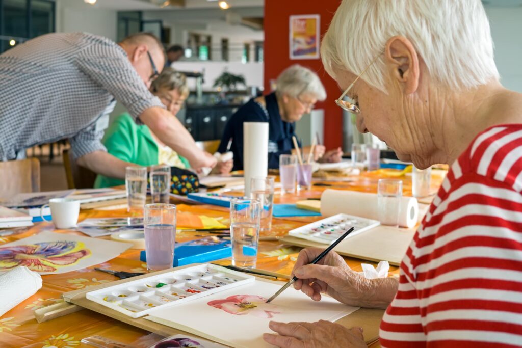 Seniors doing art