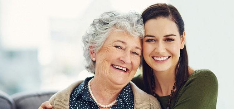 Senior and her daughter enjoying the benefits of assisted living
