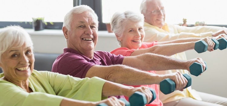 Seniors enjoying the benefits of exercise for a healthy lifestyle