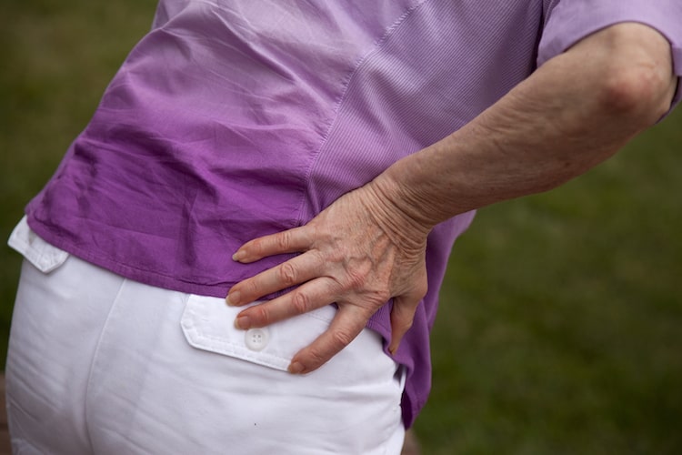 Senior suffering from chronic hip pain