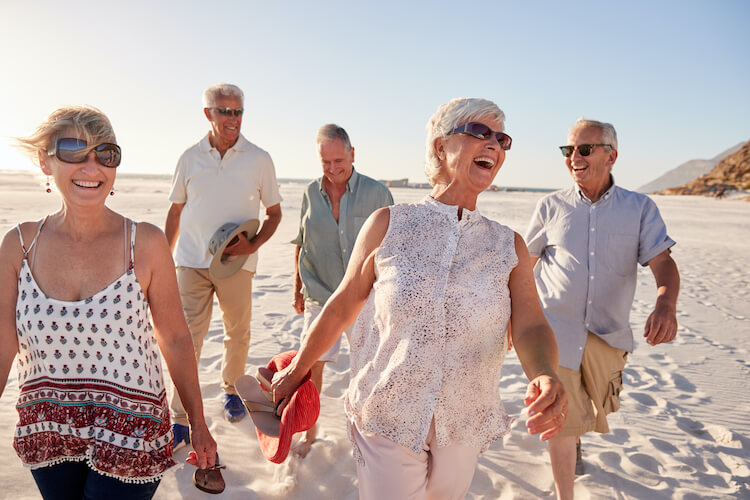 A group of friends enjoying their community’s senior living activity program.